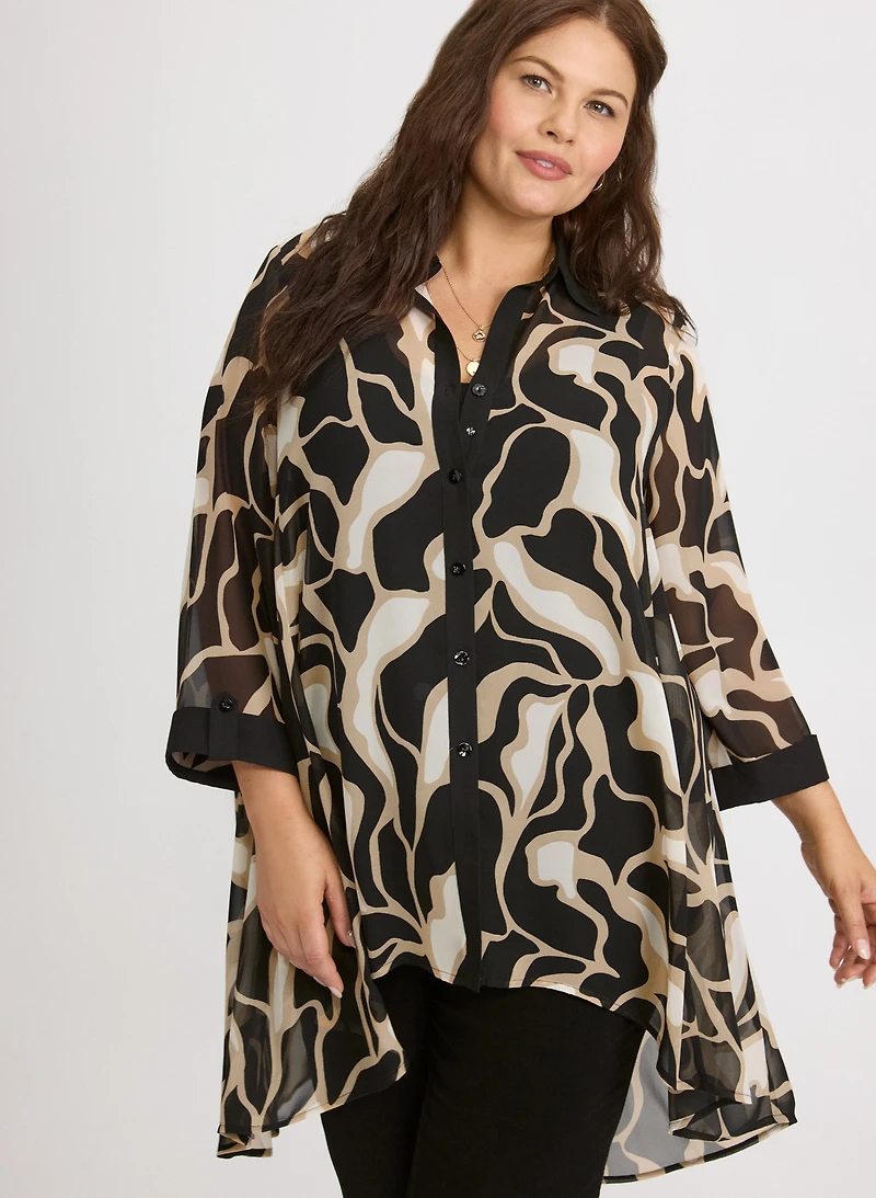 Blouse abstraite en chiffon