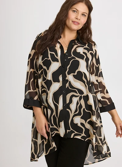 Blouse abstraite en chiffon