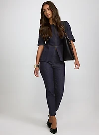Short Sleeve Denim Jacket & Emma Slim-Leg Pants