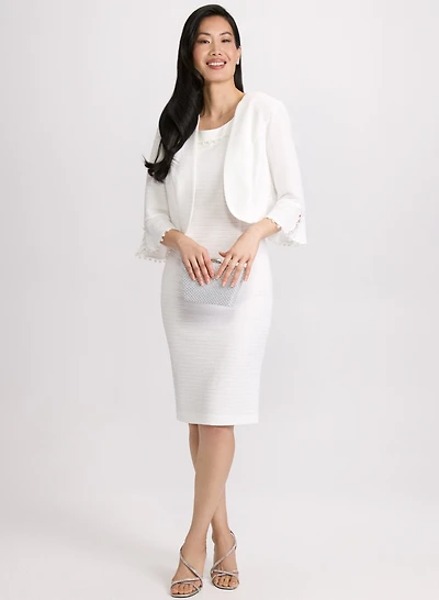 Ensemble à robe et veste texturées