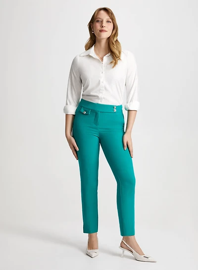 Pearl Detail Shirt & Slim Leg Pants