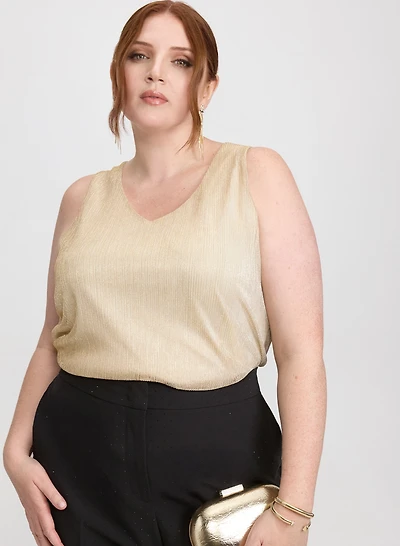 Sleeveless Metallic Top