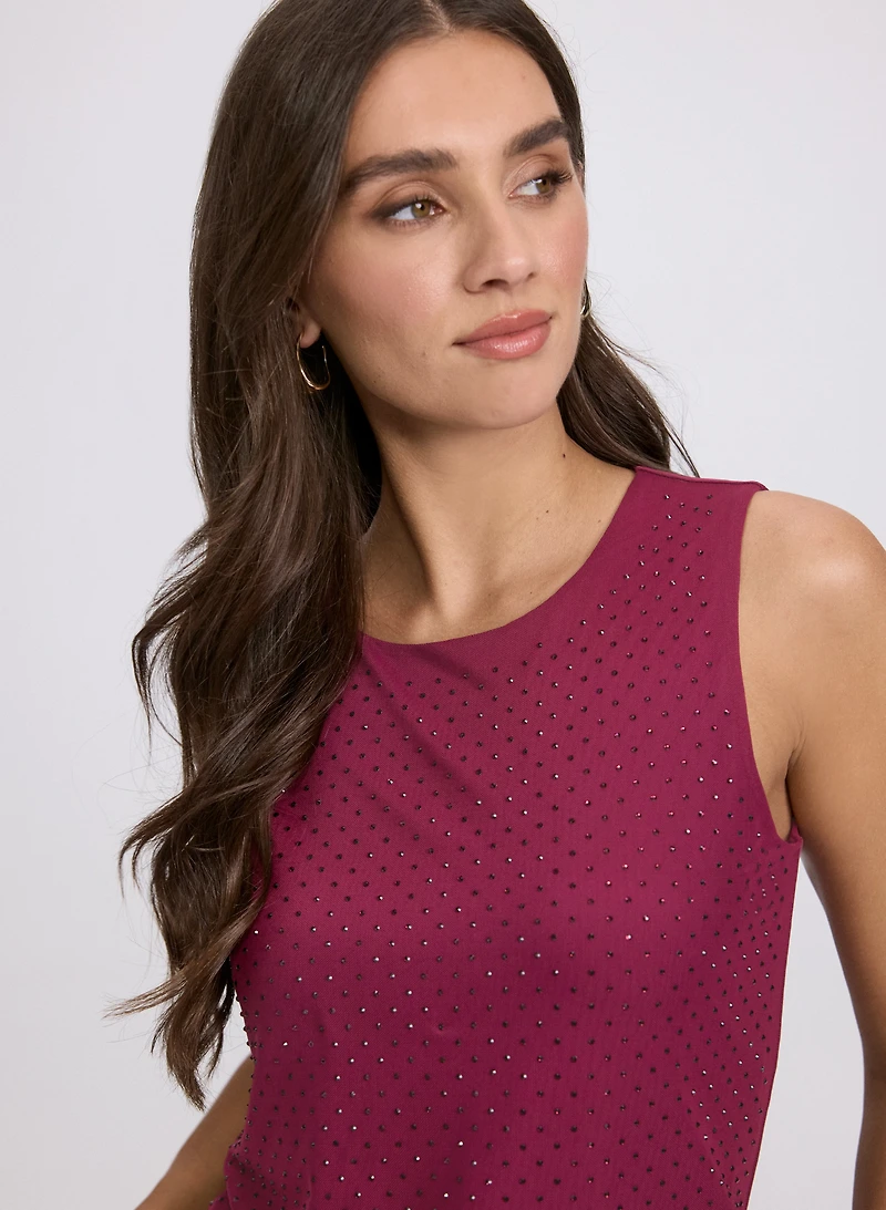 Rhinestone Embellished Tank Top