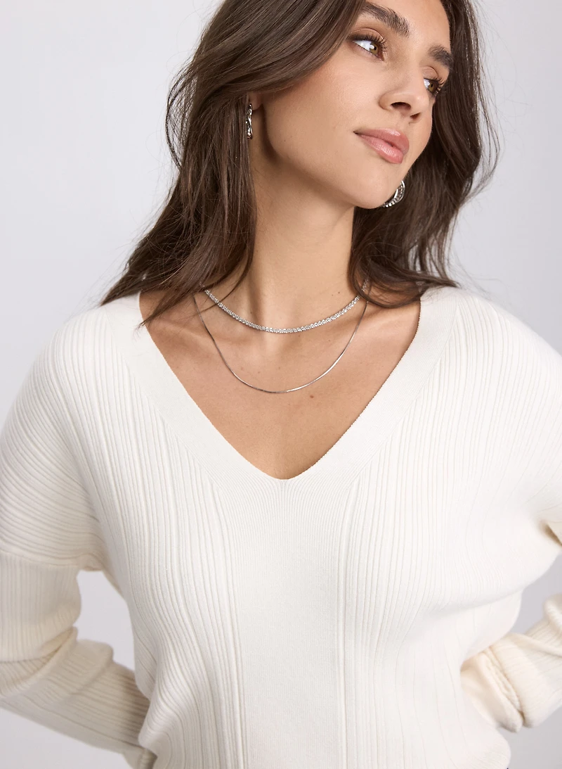 V-Neck Knit Pullover