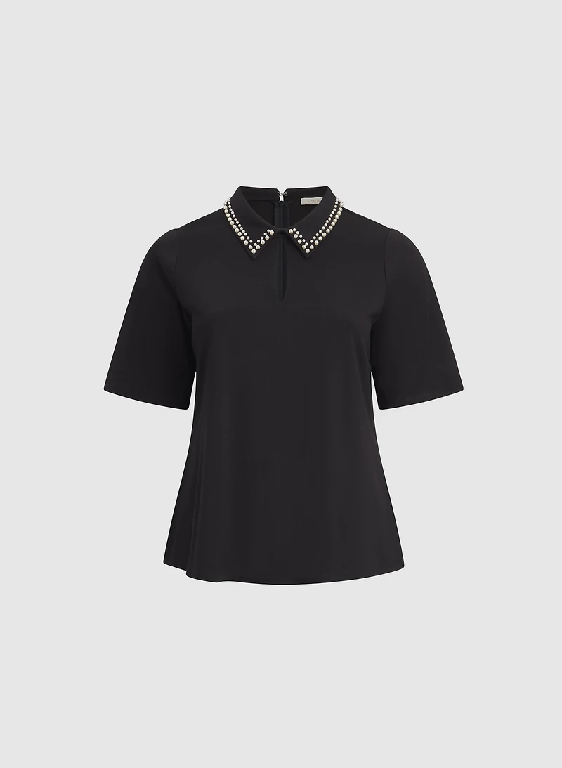 Pearl Collar Top