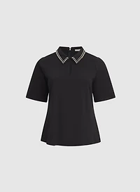 Pearl Collar Top