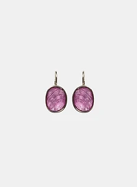 Faceted Oval Stone Earrings