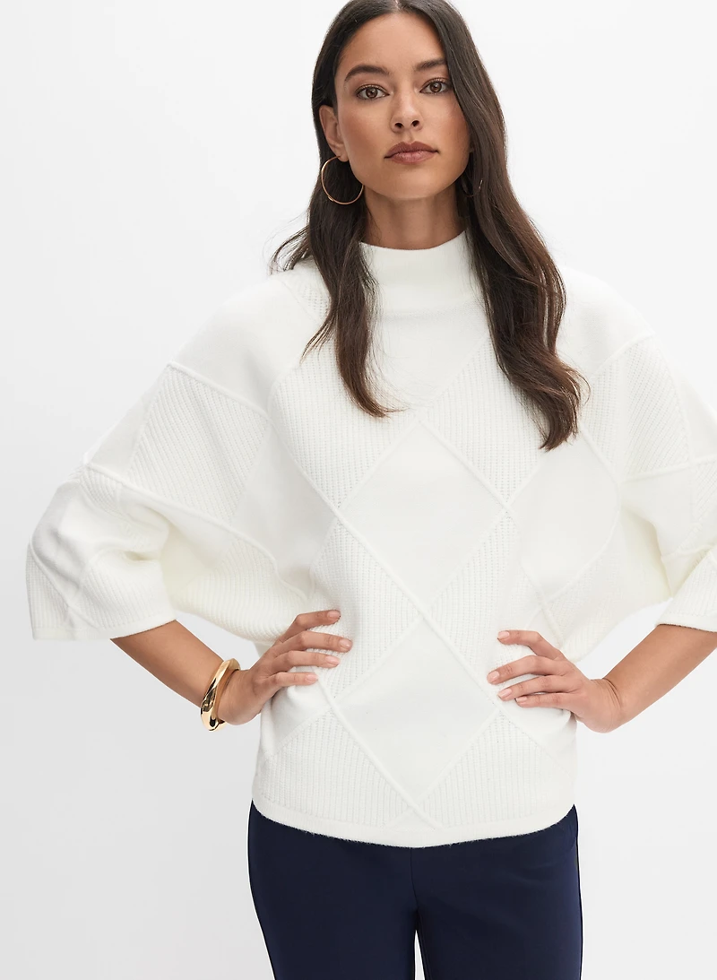 Joseph Ribkoff - Textured Funnel Neck Sweater