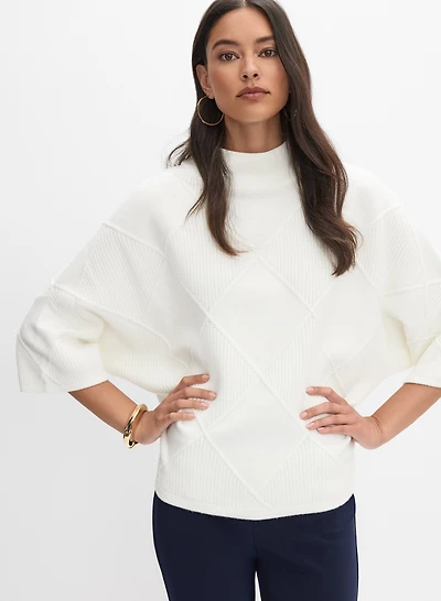 Joseph Ribkoff - Textured Funnel Neck Sweater