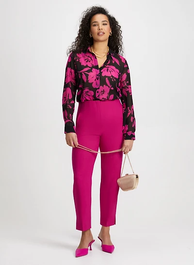 Tunique fleurie et pantalon cheville