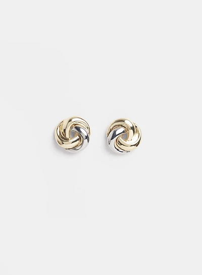Two-Tone Knot Earrings