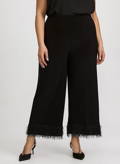 Joseph Ribkoff - Faux-Feather Trim Pants