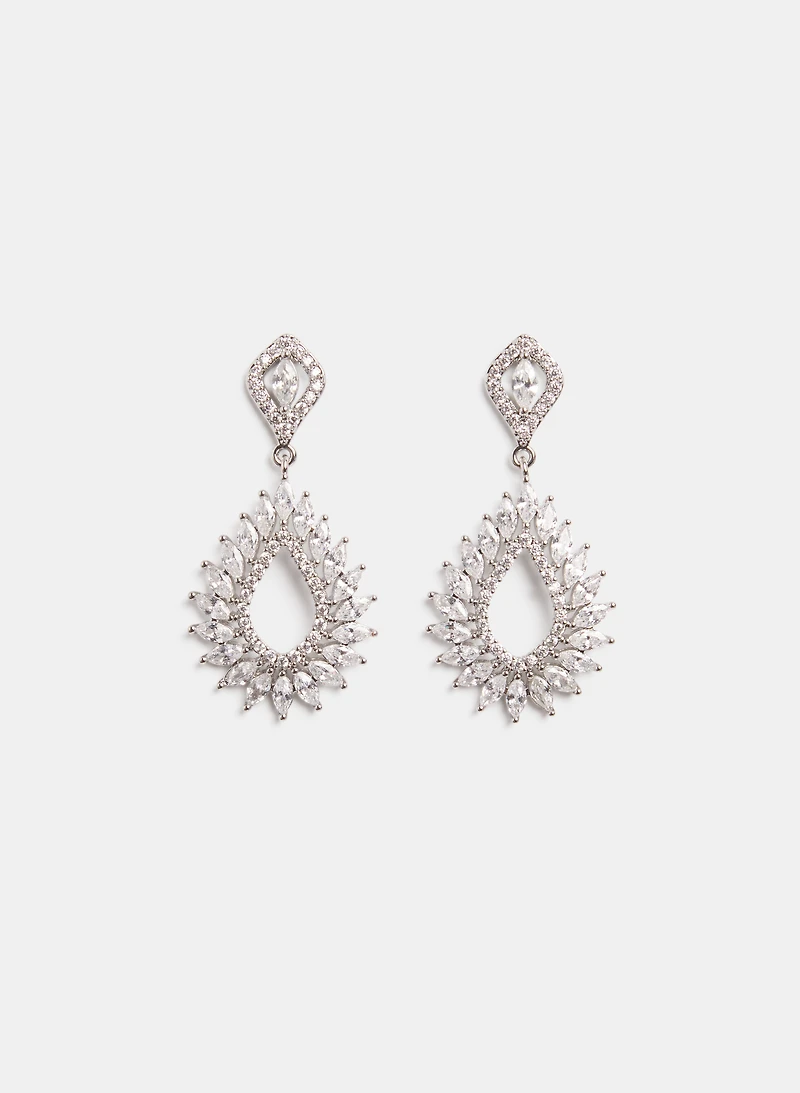 Boucles d'oreilles goutte d'eau à cristaux