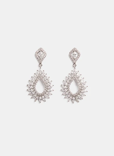 Boucles d'oreilles goutte d'eau à cristaux