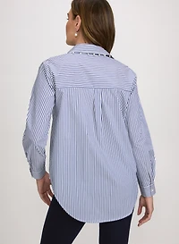 Stripe Pearl Trim Blouse