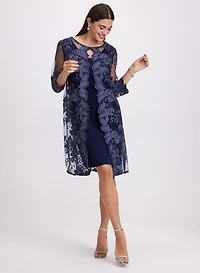 Floral Embroidered Illusion Dress