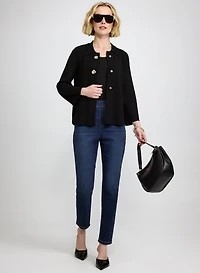 Knit Half-Button Cardigan