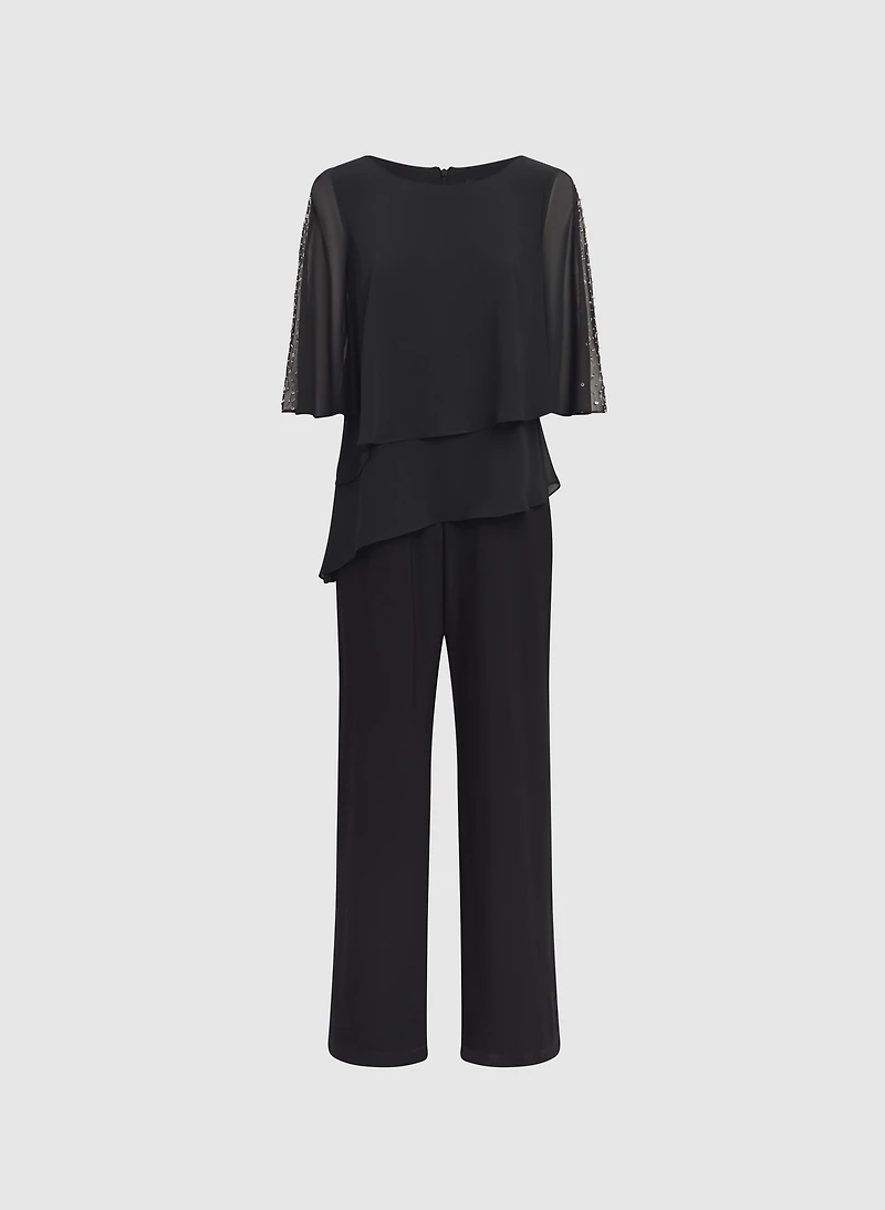 Tiered Overlay Jumpsuit