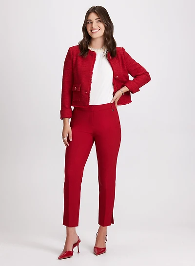 Bouclé Jacket & Slit Hem Pants