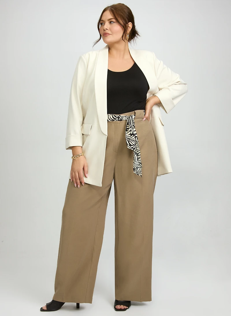 Veste à col châle et pantalon jambe large