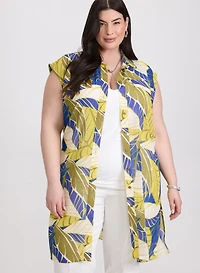 Tunique en chiffon à motif palmiers