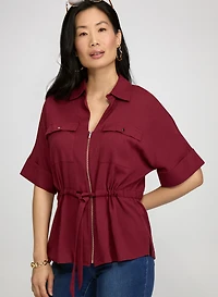Drawstring Waist Blouse