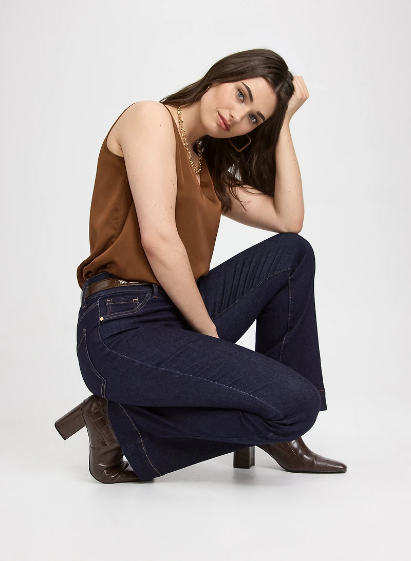 Pull-On Flare-Leg Jeans