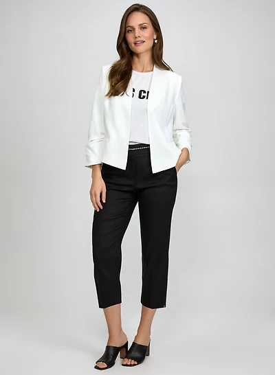 Open Front Jacket & Slim-Leg Capris