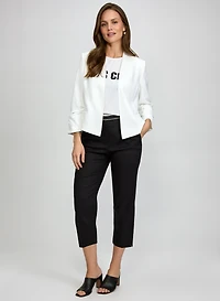 Open Front Jacket & Slim-Leg Capris