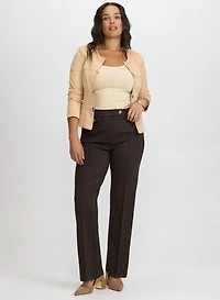 Faux-Suede Jacket & Mia Straight-Leg Pants