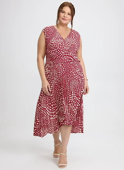 Polka Dot Plissé Dress
