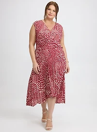 Polka Dot Plissé Dress