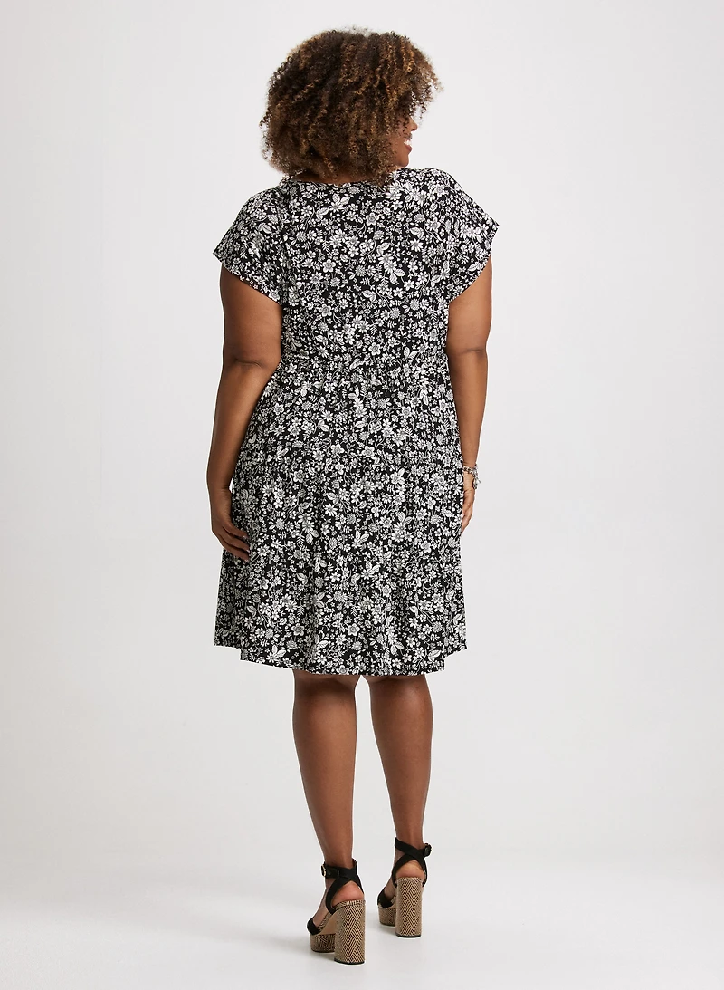 V-Neck Floral Dress