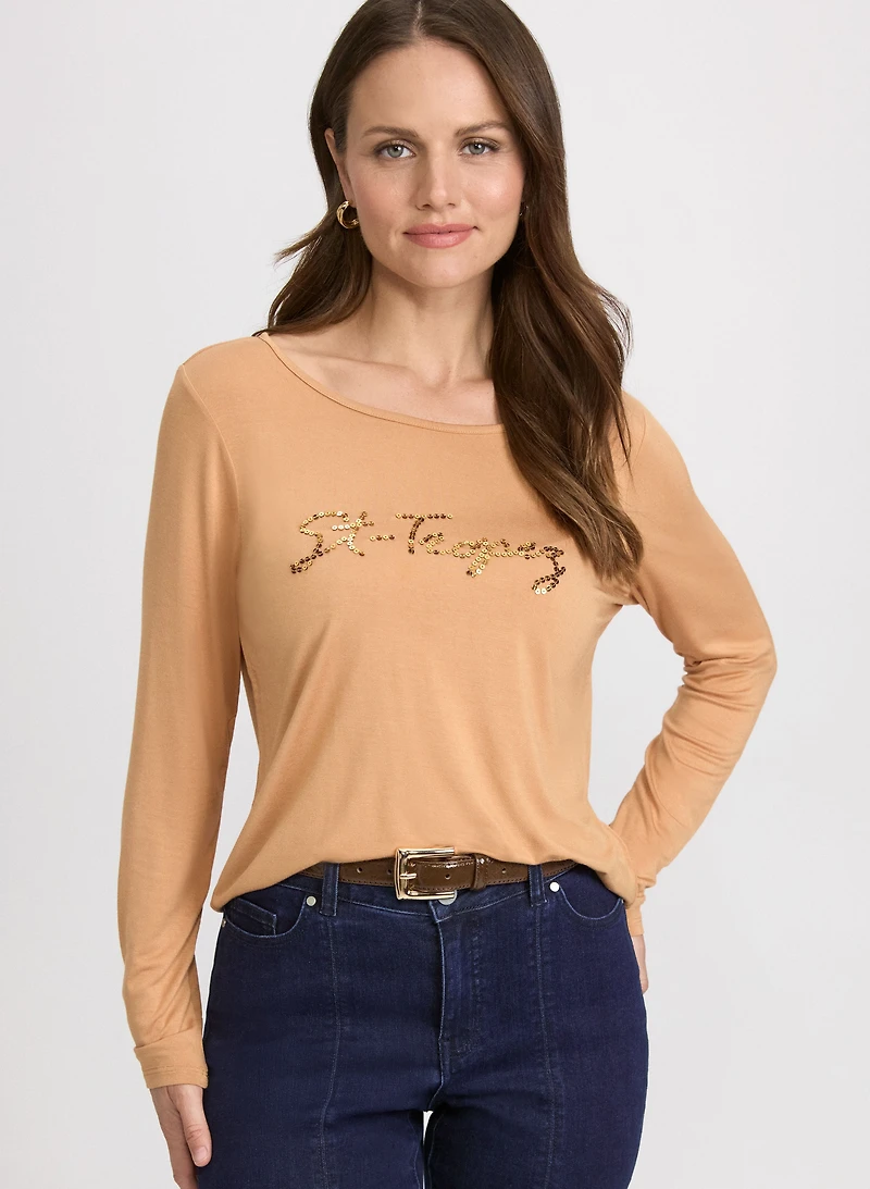 T-shirt manches longues à texte
