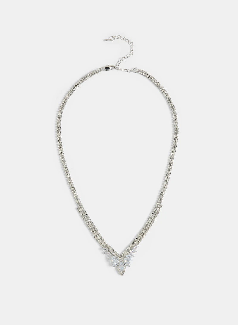 V-Shaped Crystal Necklace