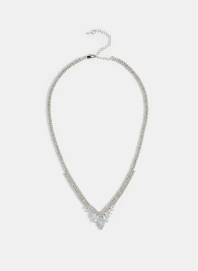 V-Shaped Crystal Necklace