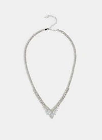 V-Shaped Crystal Necklace
