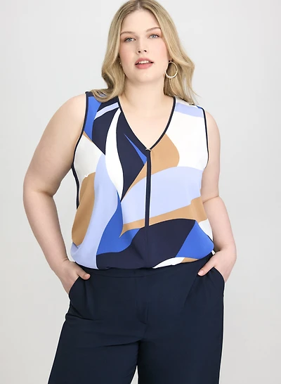 Haut à motif géométrique