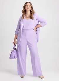 Rolled Sleeve Blazer & Wide Leg Pants