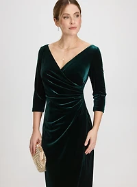 Robe cache-coeur en velours