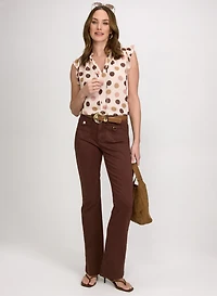 Sleeveless Polka Dot Blouse
