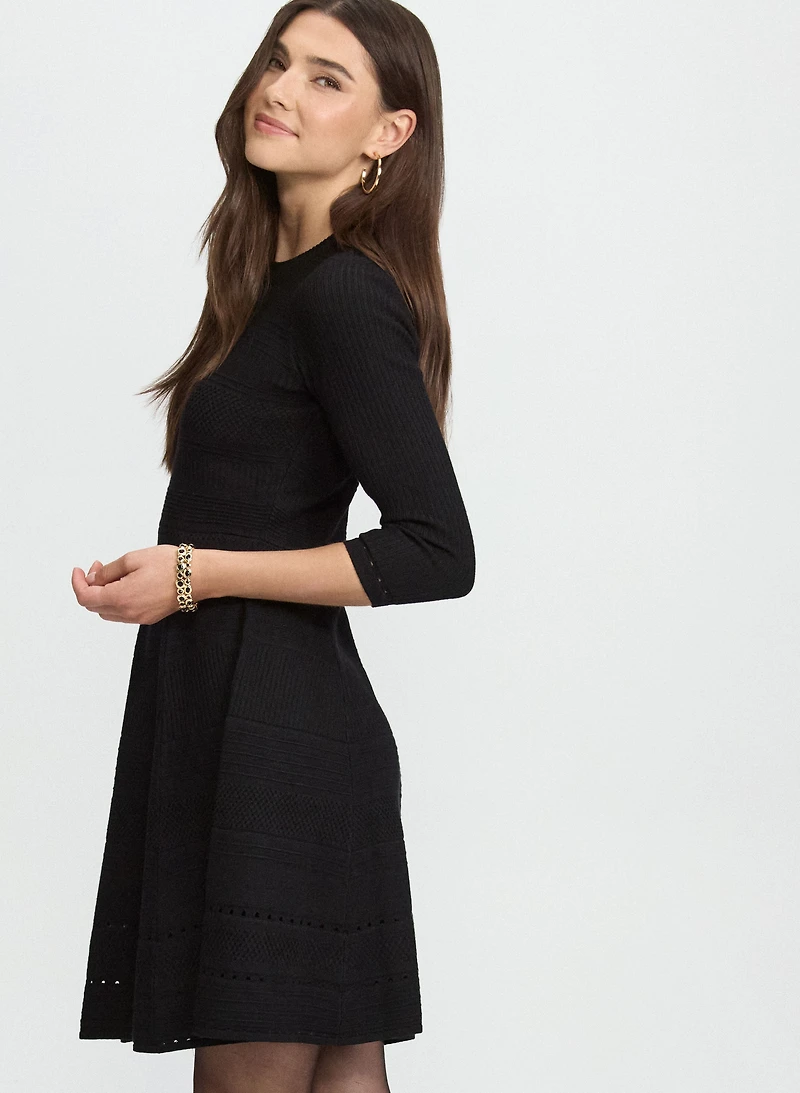Pointelle Detail Knit Dress