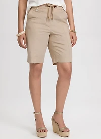 Cotton-Blend Drawstring Shorts