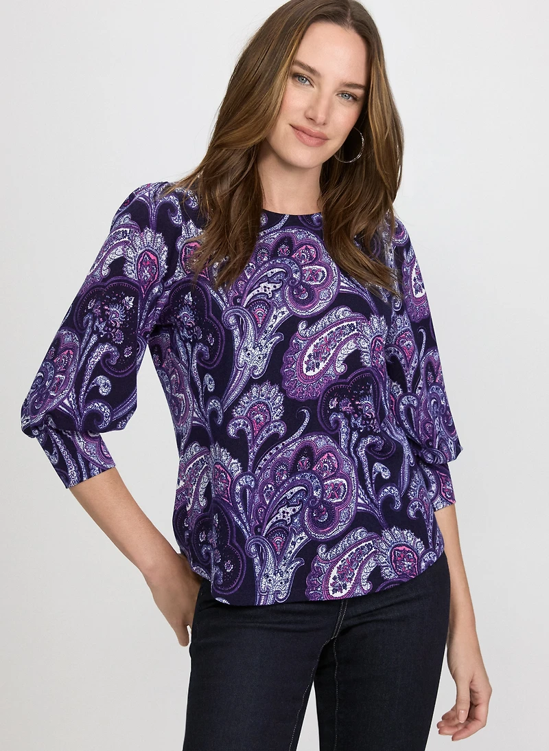 Haut en tricot paisley