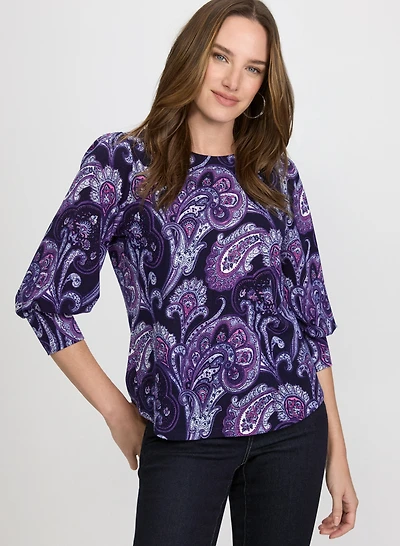 Haut en tricot paisley