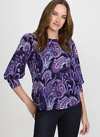Haut en tricot paisley