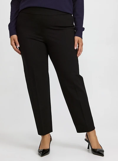 Sofia Metallic Stitch Straight-Leg Pants