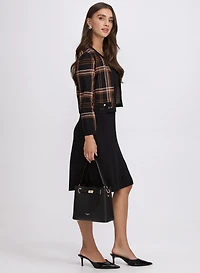 Plaid Jacket & Fit Flare Dress
