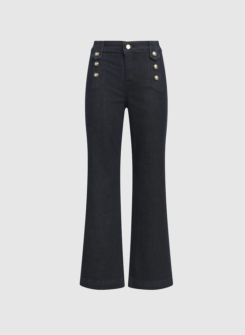 Wide-Leg Denim Pants