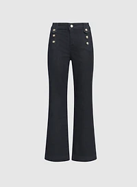 Wide-Leg Denim Pants